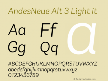 Example font Andes Neue Alt 3 #1