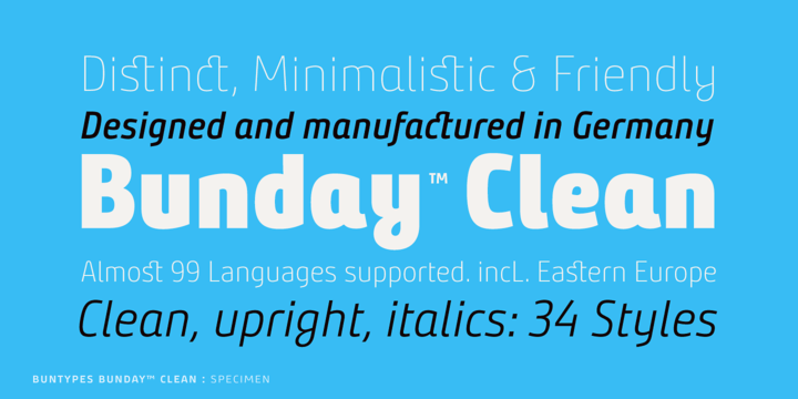 Example font Bunday Clean #1