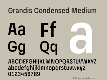 Example font Grandis Condensed #1