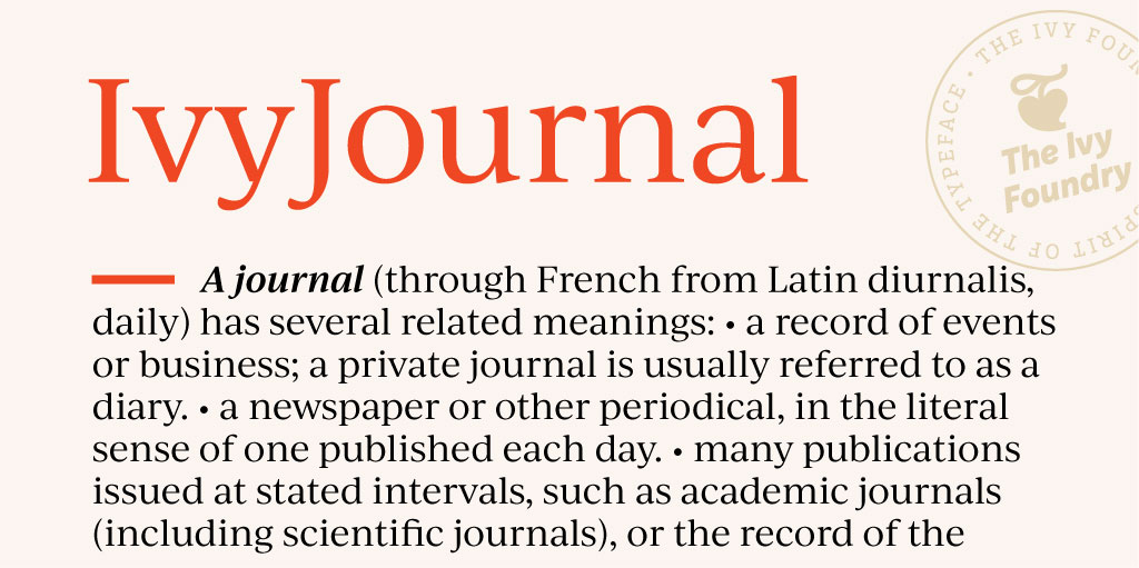 Example font Ivy Journal #1
