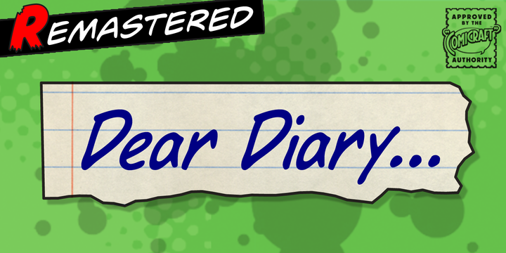 Example font Dear Diary #1