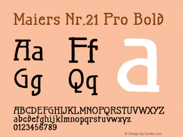 Example font Maiers Nr.21 Pro #1