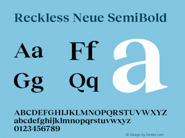 Reckless Neue Font