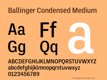 Example font Ballinger Condensed #1