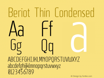 Example font Beriot Condensed #1