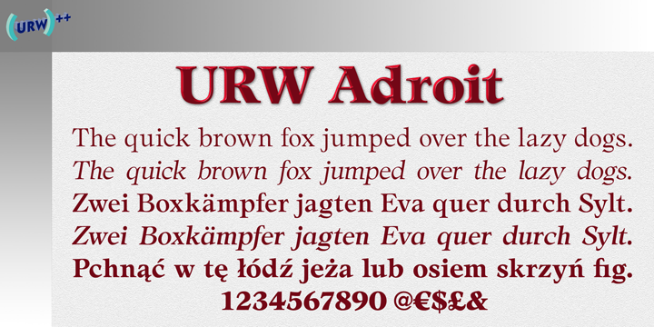 Example font Adroit #1