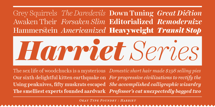 Example font Harriet Display #1