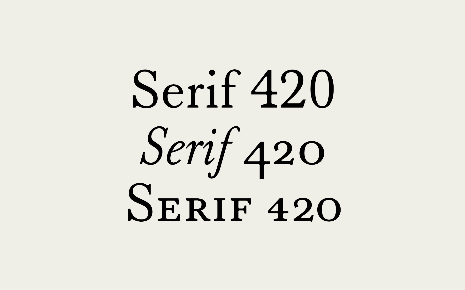 Example font Serif 420 #1