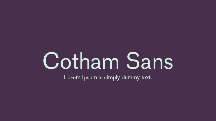 Example font Cotham Sans #1