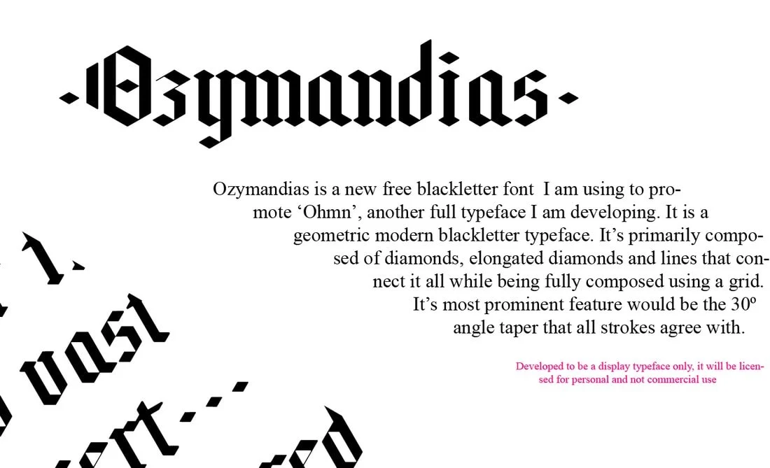 Example font Ozymandias #1