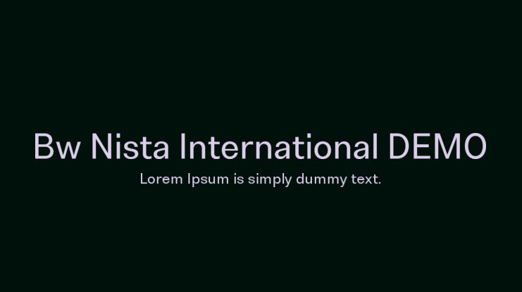 Example font Bw Nista International #1