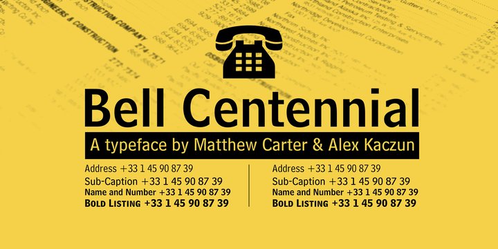 Example font Bell Centennial #1