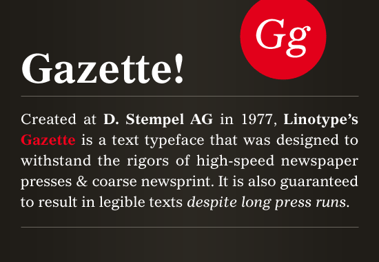 Gazette Font