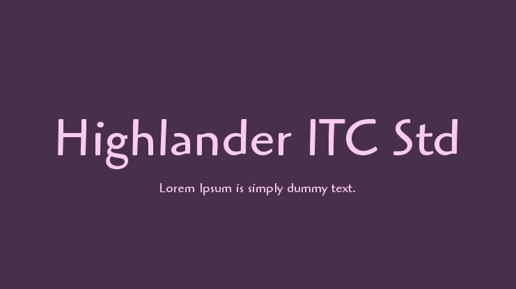 Example font ITC Highlander #1