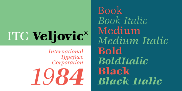 Example font ITC Veljovic #1
