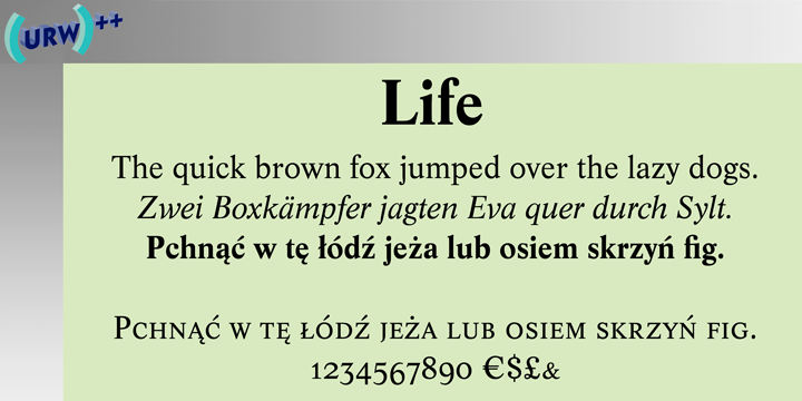 Example font Life #1