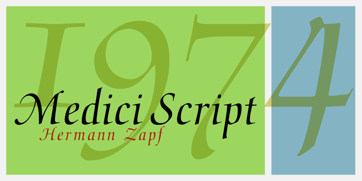 Example font Medici Script #1
