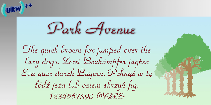 Example font Park Avenue #1