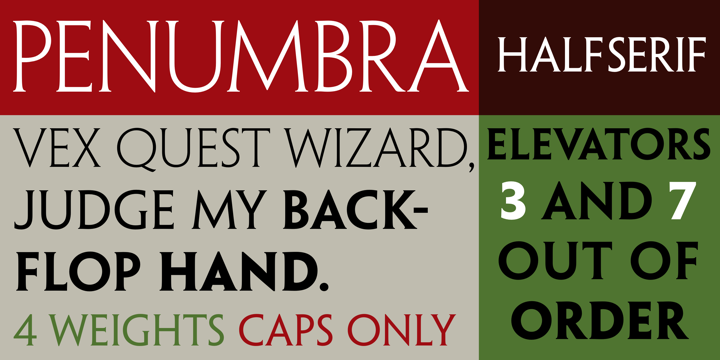 Example font Penumbra Half Serif #1