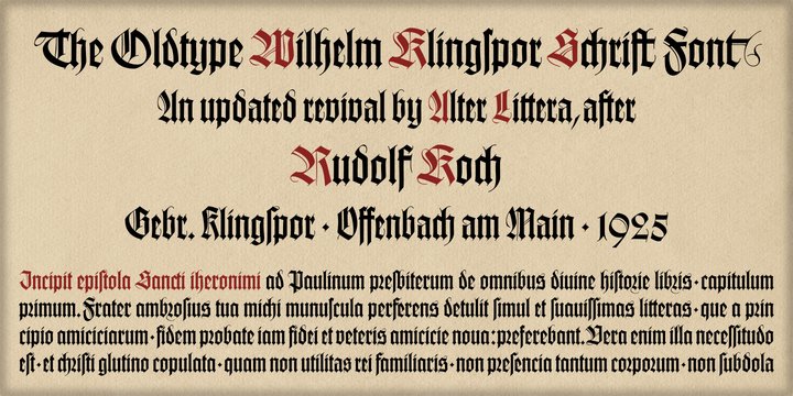 Wilhelm Klingspor Gotisch Font