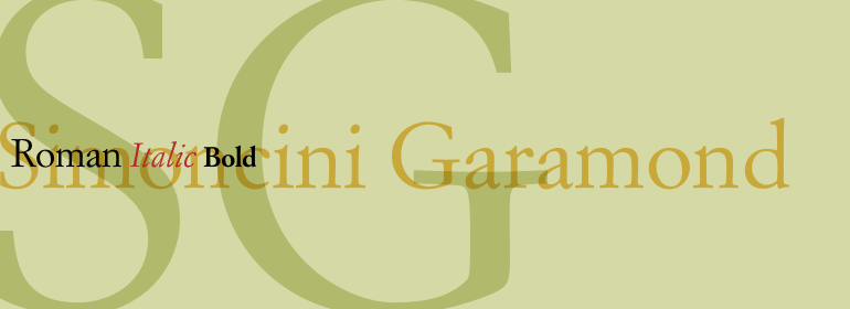 Example font Simoncini Garamond #1