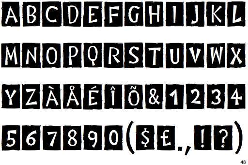 Example font ITC Digital Woodcuts #1