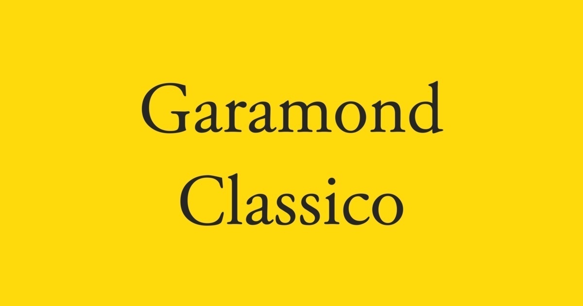 Example font Garamond Classico #1