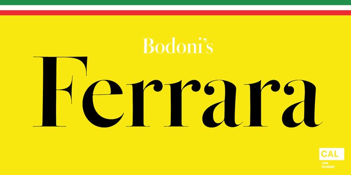 Example font CAL Bodoni Ferrara #1