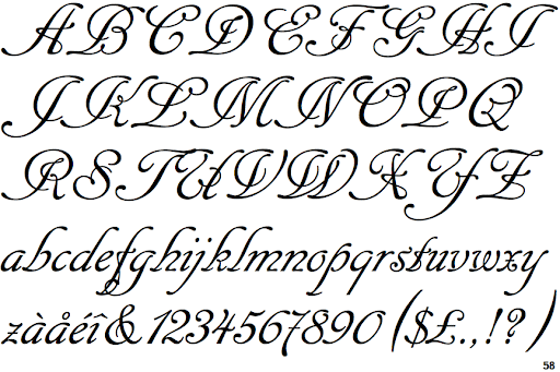 Example font Cancellaresca Script #1