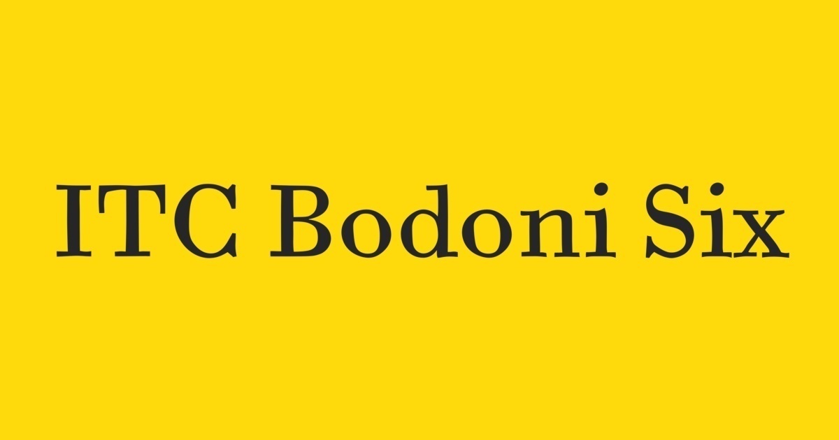 Example font ITC Bodoni Six #1