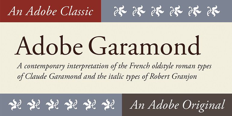 Example font Adobe Garamond #1