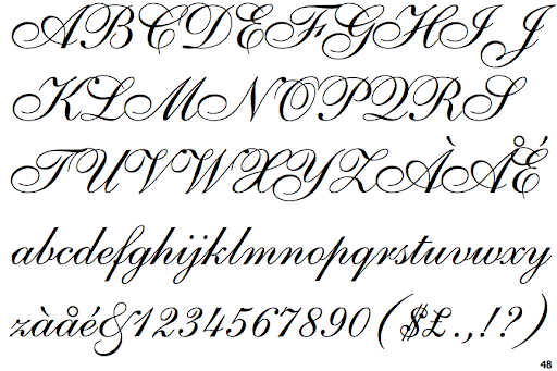 Example font Shelley Allegro Script #1