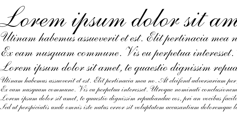 Example font Shelley Andante Script #1