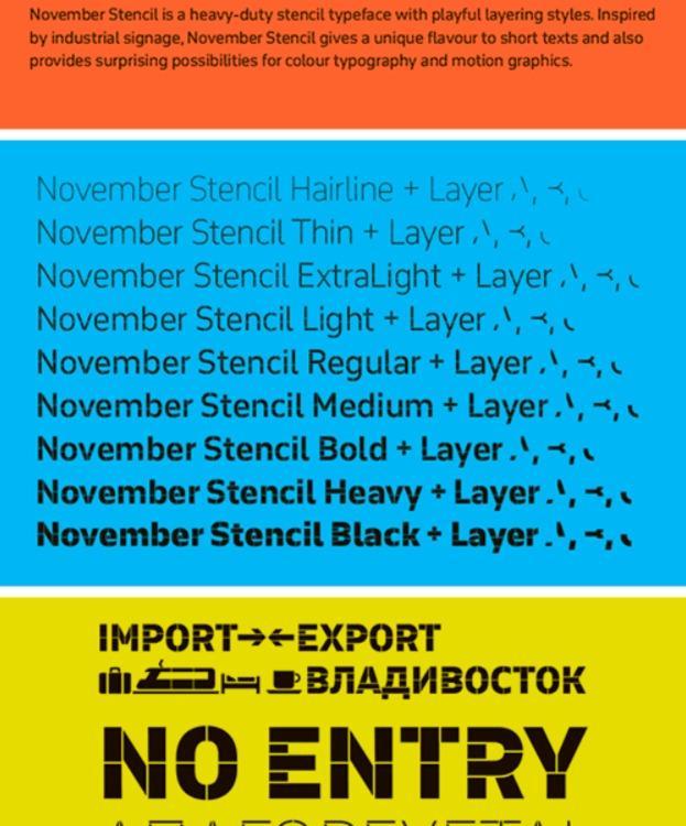 Example font November Stencil Pro #1