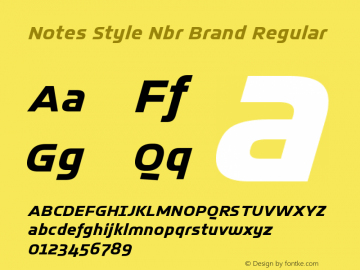 Example font Notes Style Nurburgring Brand #1