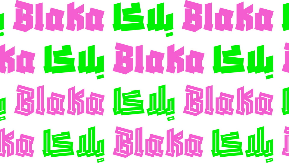 Example font Blaka Hollow #1