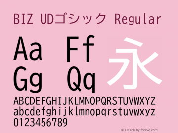 Example font BIZ UDGothic #1