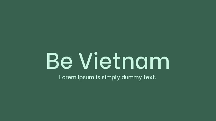 Be Vietnam Pro Font