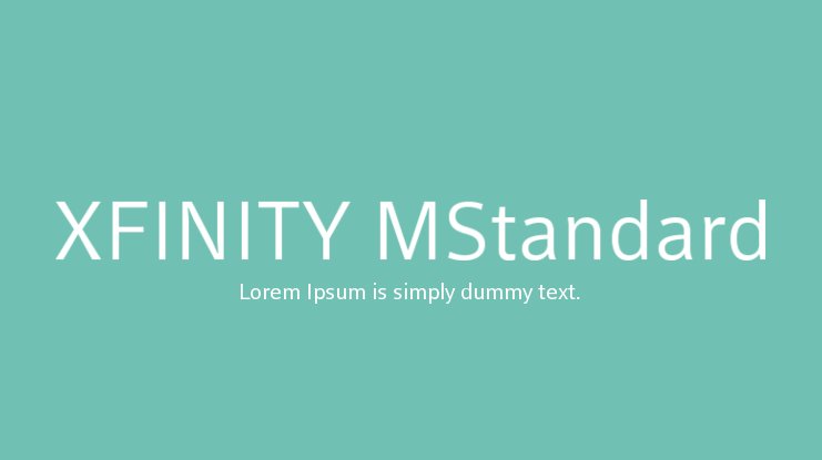 Example font Xfinity Standard #1