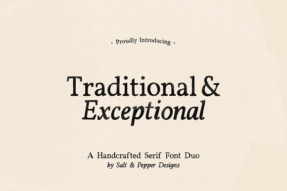 Traditional and Exceptional Font