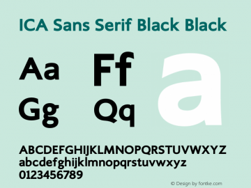 Example font ICA Sans Serif #1