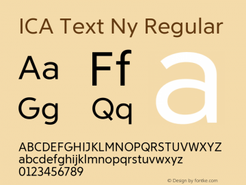 Example font ICA Text Ny #1