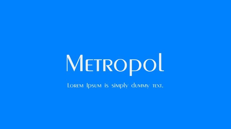 Example font Metropol #1