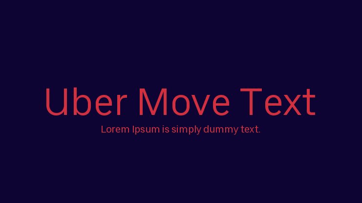 Example font Uber Move Text SIN APP #1