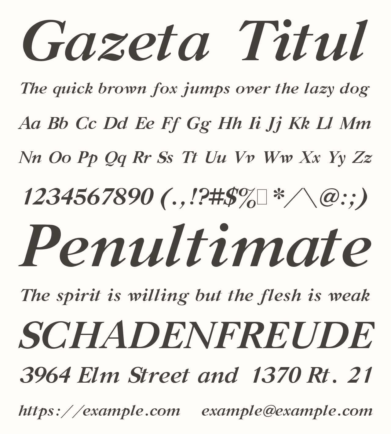 Gazeta Titul Font