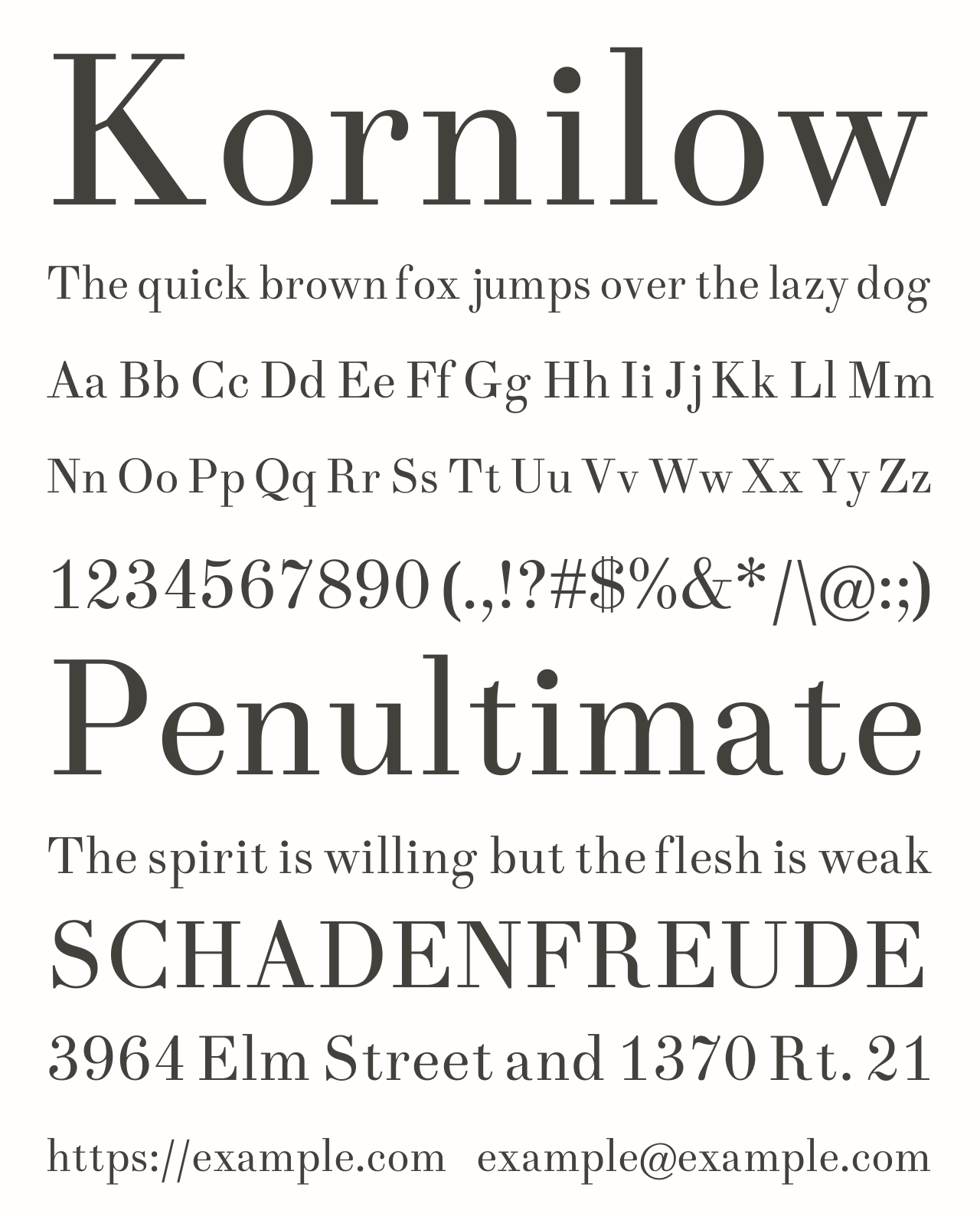 Example font Kornilow #1