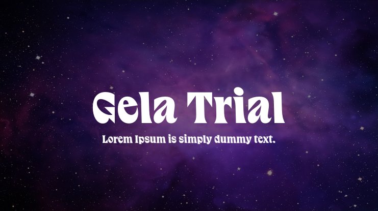 Example font Gela Trial #1