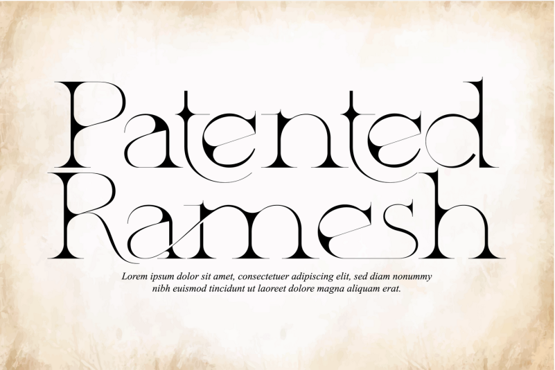 Example font Patented Ramesh #1