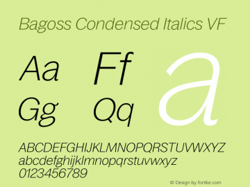 Example font Bagoss Condensed #1