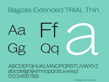 Example font Bagoss Extended #1